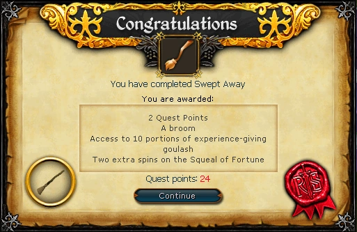 Swept Away rewards.