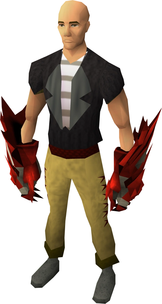 A player wearing dragon claws