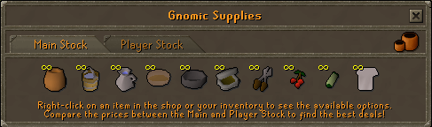 The items sold at Gnomic Supplies.
