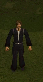 A player teleporting to the Ardougne Farm.