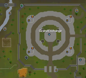 The Grand Exchange and surrounding area.