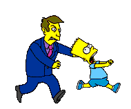 Skinner perseguindo Bart.