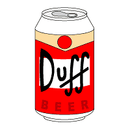 Uma lata da cerveja Duff