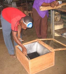 Solar box cookers are assembled by local artisans in Masasi and Ndanda