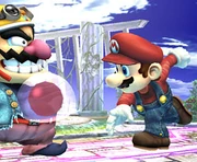 Gooey Bomb stuck to Wario