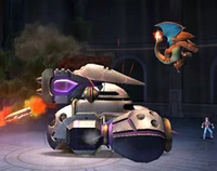 Charizard fighting Galleom.