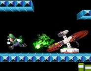 Arm Rotor reflecting Luigi's Fireball.