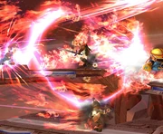 Mario unleashing the Mario Finale in the Lylat Cruise stage.