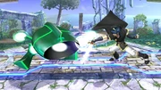 Marth fighting a Green Alloy.