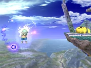 Lucas using PK Thunder midair.
