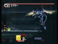 Pikachu fighting Ridley.