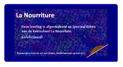 Mijn diploma Speciaal Koken van Kookschool La Nourriture