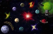 The Lylat system as it appears during the Lylat Wars in Star Fox 64.