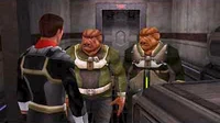 Lieutenant Alexander Munro, with Attrexians Avaxtas and Vangh Pah.