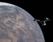 The Enterprise in orit of Beta III in 2367