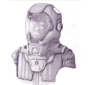 Artists conception of Jiterica in her containment suit.