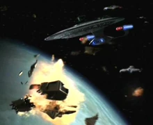 The Venture at the First Battle of Chin'toka in 2374.