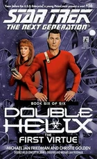 Alternate cover for the novel The First Virtue featuring Jean-Luc Picard and Beverly Crusher circa 2349.