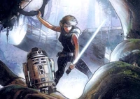 Mara Jade ja R2-D2 Myrkrillä.