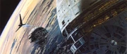 Early concept art for Had Abbadon with two orbiting Death Stars by Ralph McQuarrie.
