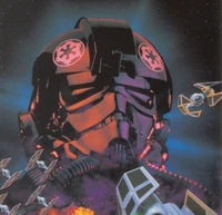 Maarek Stele in his TIE pilot helmet.