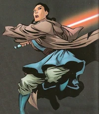 Depa Billaba, a skilled duelist, with lightsaber drawn.