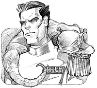 Thrawn with an ysalamir on his shoulder.