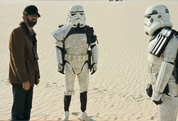 George Lucas directs "Davin Felth" and "Mod Terrik" in California's Yuma Desert.