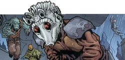 Jannik after being stabbed by Sol Sixxa.