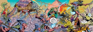 The team of Jedi fight off the Sith forces.
