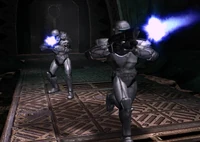 Two commandos making short work of enemy forces.