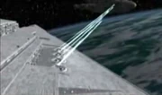 ISD-II fitted with octuple ion cannon batteries let loose a barrage during the Battle of Endor.