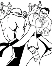 Hand-to-hand combat training.