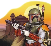 Boba Fett outside Jabba's Palace.