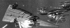 A group of TIE Defenders fight Rebel forces.