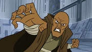 Windu, using Force Crush against General Grievous.