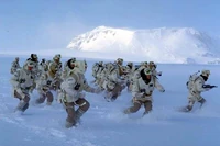 Rebels charging towards downed walkers.