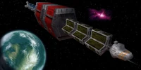 A Cargo Freighter hauling multiple Xizor Cargo Containers.