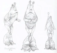 Concept art of Gungans, which resembles the glurrg.