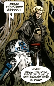 R2-D2 and Cade Skywalker on Ossus.