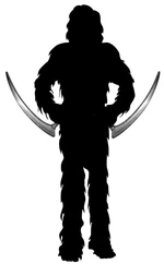 A Wookiee brandishing two Ryyk kerarthorr blades.