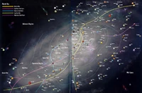 A map of the galaxy showing the major routes
