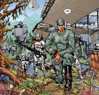 Sunber leading stormtroopers into battle, some time after the Battle of Kalist VI.