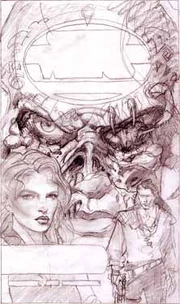 Preliminary cover art by Terese Nielsen.