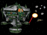 A Rakelli Frigate is destroyed by Unity One Starbase on Christmas Day 2384