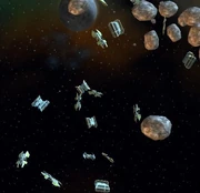 Legion Rihkxyrk Attack ships engage Imperial TIE bombers