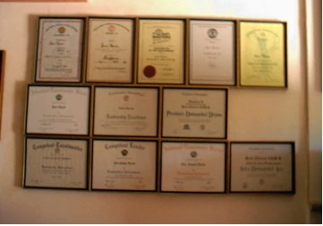 Jean's wall of achievement