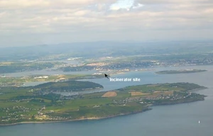 Aeriel view of Cork Harbour.