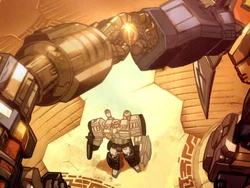 Megatron finds the fifth Golden Disk and his chance to visit Willy Wonka's factory.
