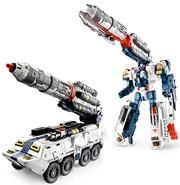Just what every injured robot wants to see... a giant shoulder-mounted cannon aiming at them.